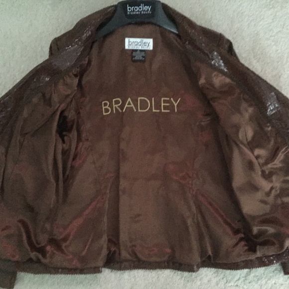 Bradley Bayou Croco Embossed Patent Leather Blazer/Pockets/Cognac/Size M/NWOT!!! - Picture 4 of 4